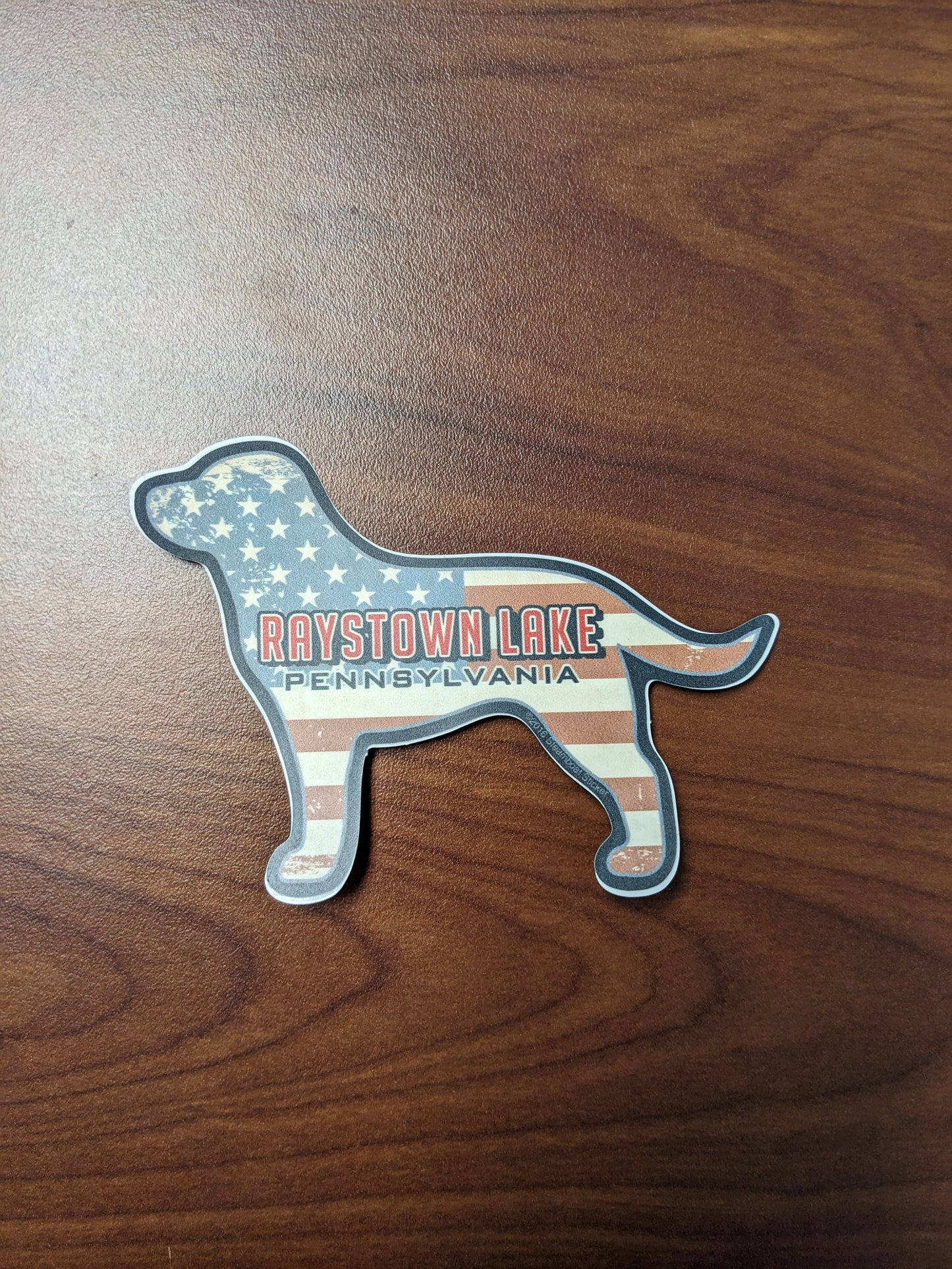 Raystown Lake Flag Dog Sticker